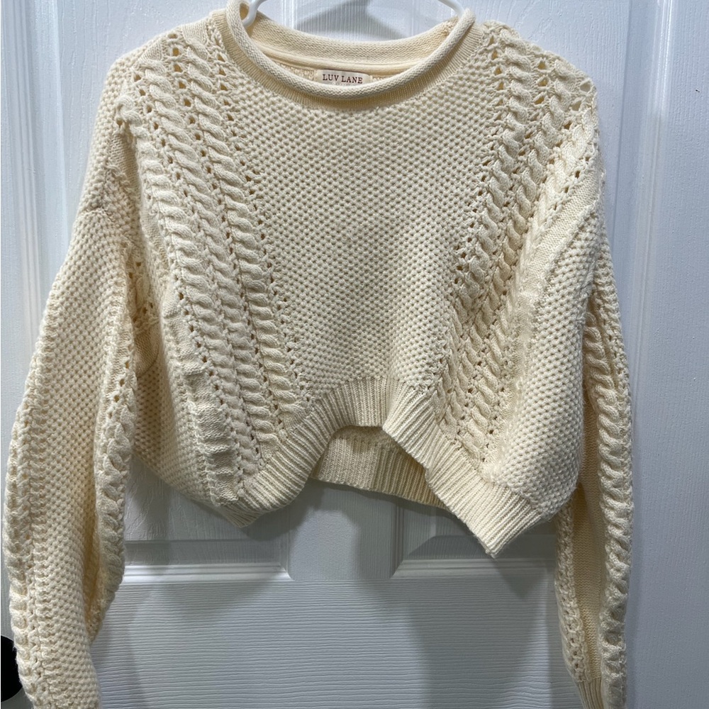Cream Cable Knit Sweater
